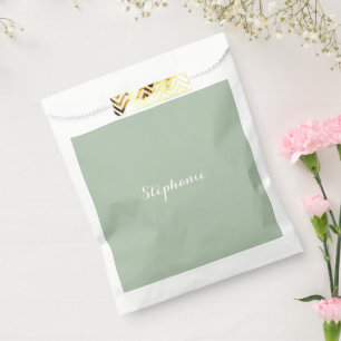 Sage Green Name Modern Elegant Monogram Boho Favour Bag