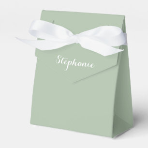 Sage Green Name Modern Elegant Monogram Boho Favour Box