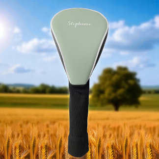 Sage Green Name Modern Elegant Monogram Boho Golf Head Cover