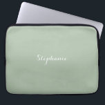 Sage Green Name Modern Elegant Monogram Boho Laptop Sleeve<br><div class="desc">Elegant,  rustic,  simple,  monogram,  minimalist,  name,  sage green laptop sleeve. Beautiful,  trendy design.</div>