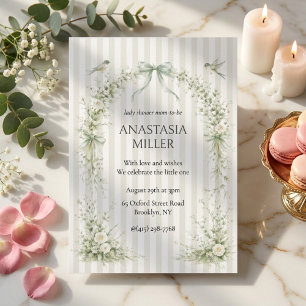 Sage Green Nesting Party Baby Shower Invitation