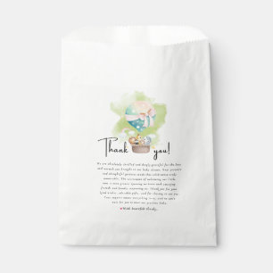 Sage Green Neutral Baby Animal Safari Favour Bag