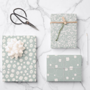 Sage Green Neutral Elegant Chic Abstract Pattern  Wrapping Paper Sheet