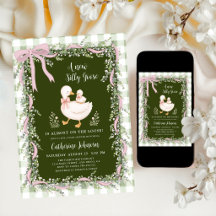 Sage Green New Silly Goose Gingham Baby Shower