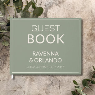 Sage Green Old Money Timeless Whimsy Wedding Guest Book