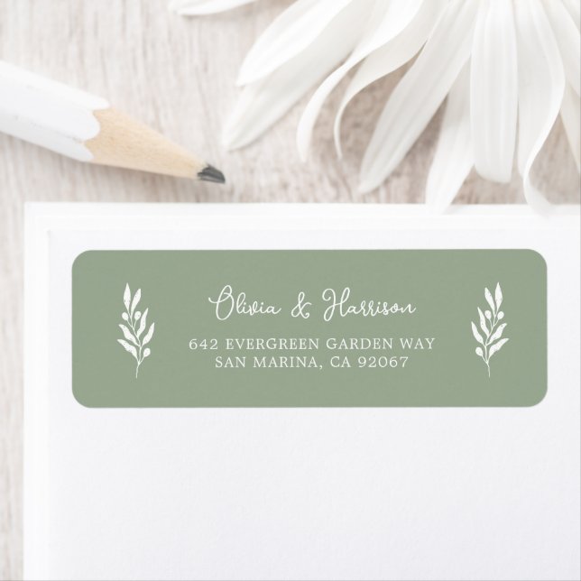 Sage Green Olive Branch Address Label Return Address Label (Insitu)