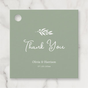 Sage Green Olive Branch Garden Wedding Favor Tag
