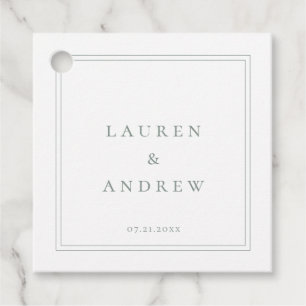 Sage Green Olive Green Minimalist Modern Favour Tags