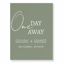 Sage Green One Day Away Rehearsal Dinner Welcome