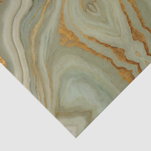 Sage Green Onyx With Gold  Tissue Paper