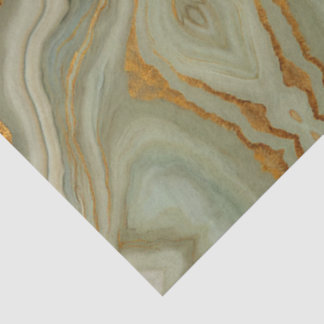 Sage Green Onyx With Gold Tissue Paper