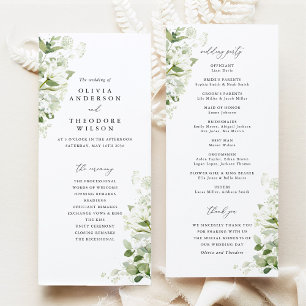 Sage Green Organic Greenery Wedding Ceremony Program