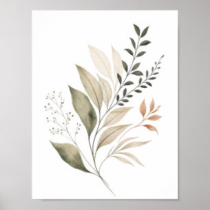 Sage Green Organic Plant Design Poster