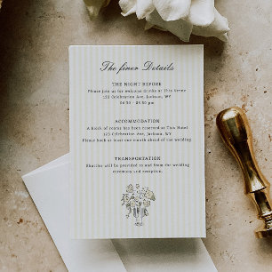 Sage Green Ornate Frame Wedding Details Enclosure Card