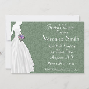 Sage Green Paisley Bridal Shower Invitation