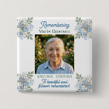 Sage Green Pale Blue Floral Cross | Photo Memorial