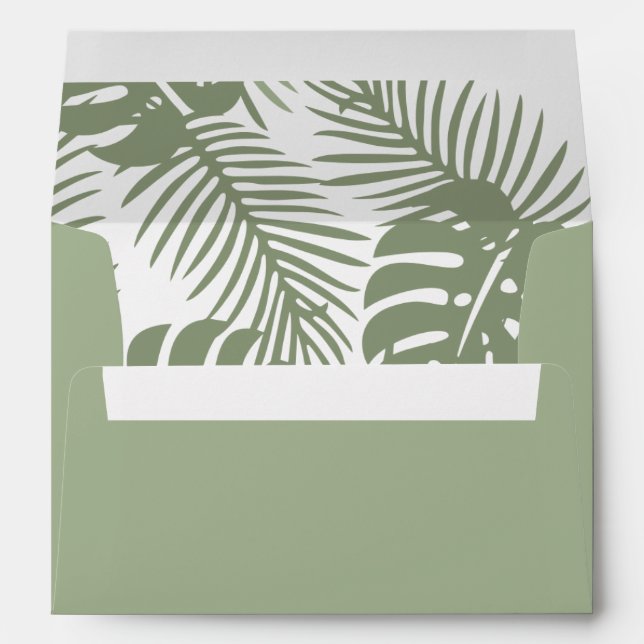 Sage Green Palm Leaves Envelope (Back (Bottom))
