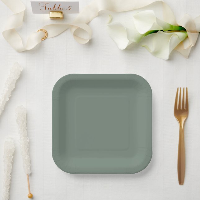 Sage Green Paper Plate (Wedding)