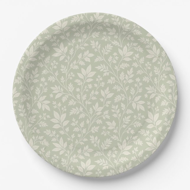 Sage Green Paper Plates (Front)