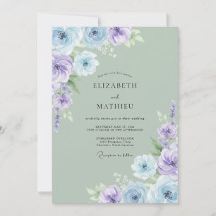 Sage Green Peaceful Nature Wedding Invitation