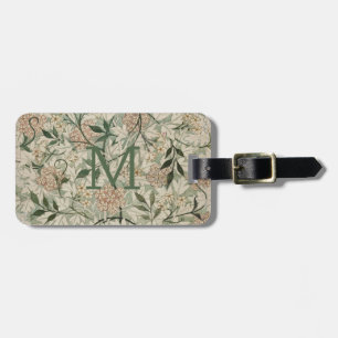 Sage Green, Peach Floral Personalised Luggage Tag
