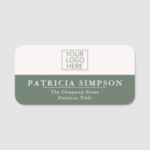 Sage Green & Pearly White: Harmony and Tranquillit Name Tag