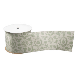Sage Green Perfect Pear Damask Bridal Shower Ribbo Satin Ribbon