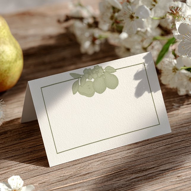 Sage Green Perfect Pear Flat Place Card (Table Card)