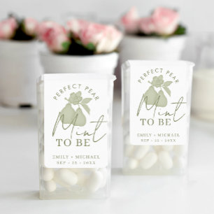 Sage Green Perfect Pear "Mint to Be" Wedding Favou Label