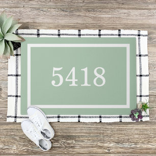 Sage Green Personalised Address Number Doormat
