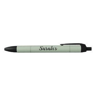 Sage Green Personalised Black Ink Pen