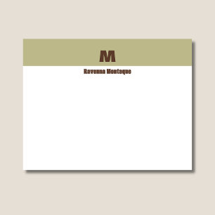 Sage Green Personalised Name Letter Monogram Card