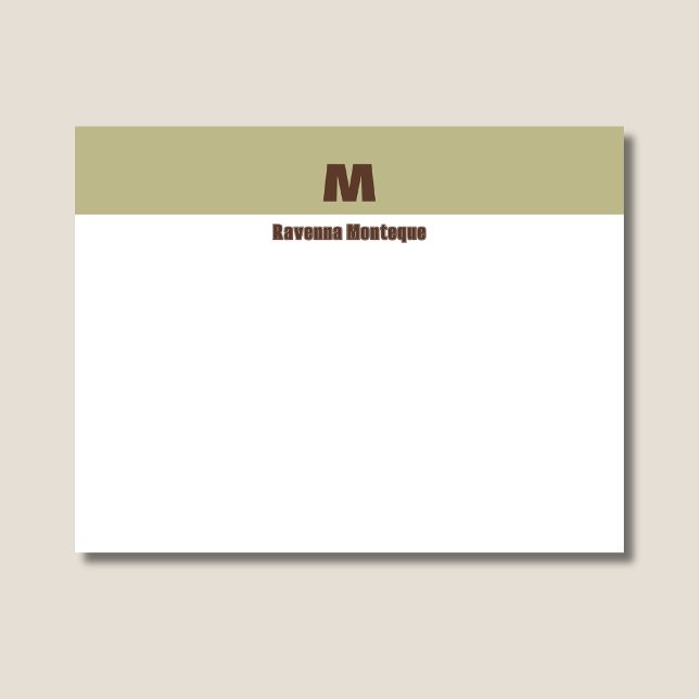 Sage Green Personalised Name Letter Monogram  Card (Creator Uploaded)