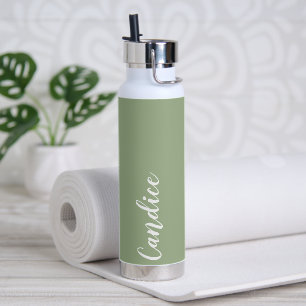 Sage Green Personalised Wedding Bridesmaid Water Bottle