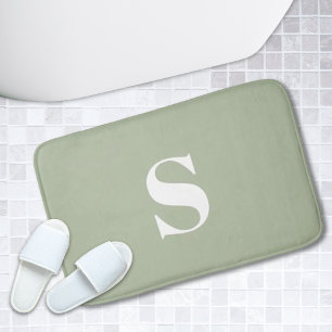 Sage Green Personalized Monogram Bath Mat