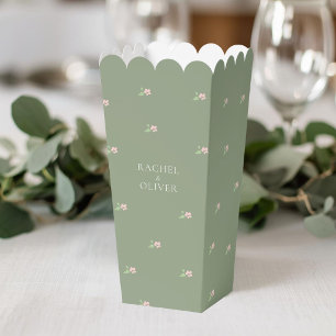 Sage Green   Petit Floral Popcorn Wedding  Favour Box