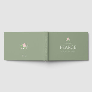Sage Green   Petit Floral Wedding Guest Book