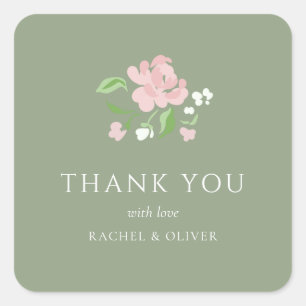 Sage Green Petit Floral Wedding Sticker