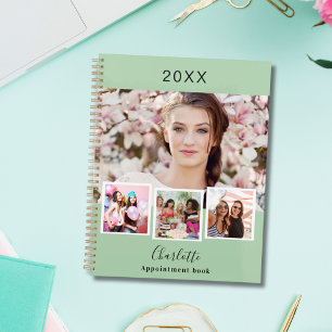 Sage green photo collage appointments 2027 planner