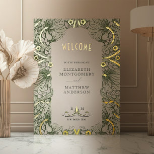 Sage Green Pimpernel Morris Wedding Welcome Sign