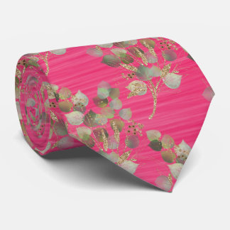 SAGE GREEN PINK BOTANICAL MENS TIE