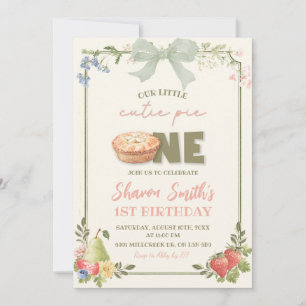 Sage Green Pink Farmer's Market Cutie Pie is One Invitation