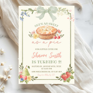 Sage Green Pink Farmer's Market Sweet as a Pie Invitation