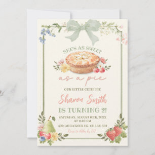 Sage Green Pink Farmer's Market Sweet as a Pie Invitation