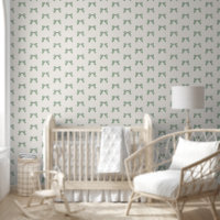 Sage Green Plaid Bow Elegant Neutral Baby Nursery
