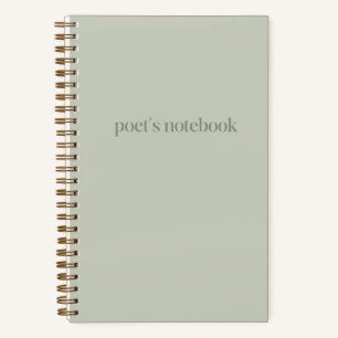 Sage Green Poet's Notebook   Monogram