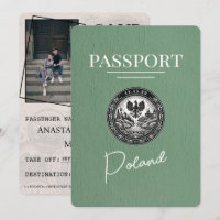 Sage Green Poland Passport Save The Date