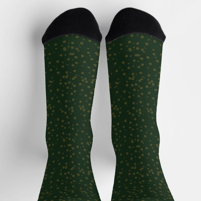 Sage Green Polka Dots Modern Pattern Socks (Top)