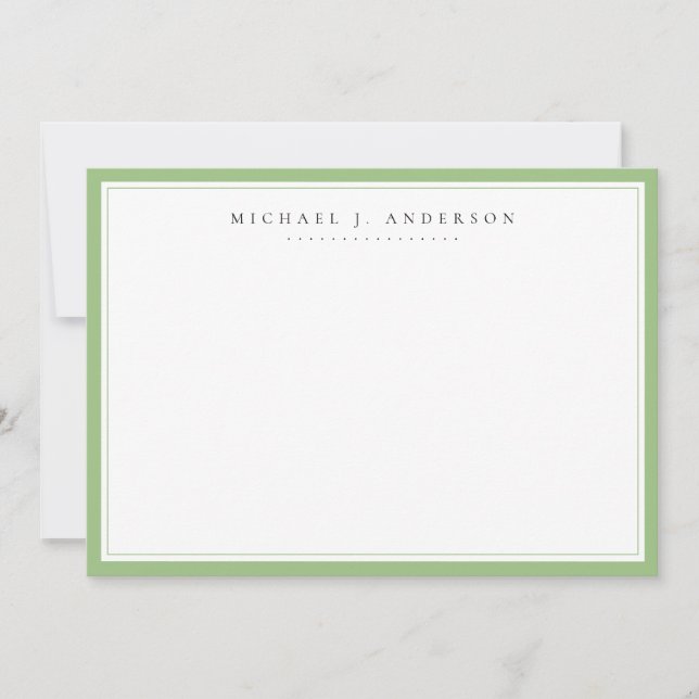 Sage Green Professional Correspondence      Card (Front)