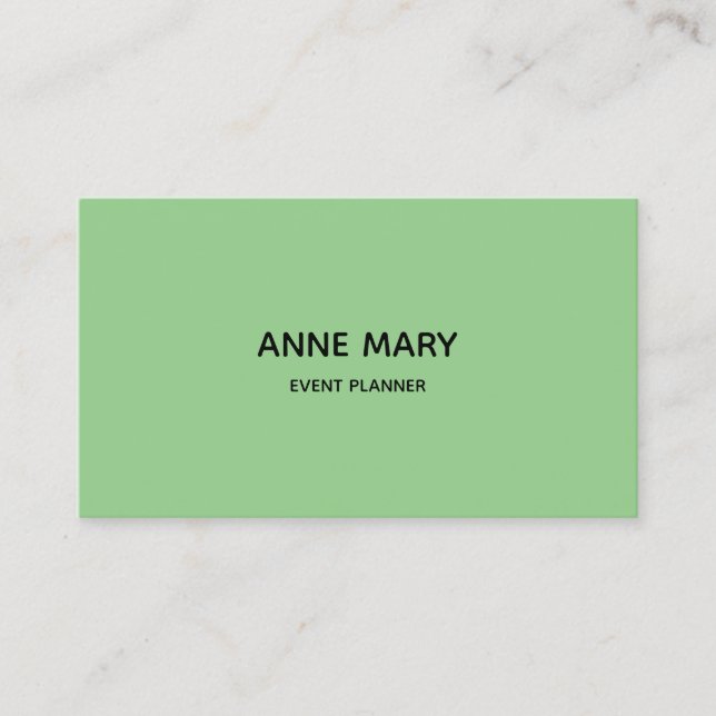 Sage Green Professional Modern Colourful Event Pla Business Card (Front)